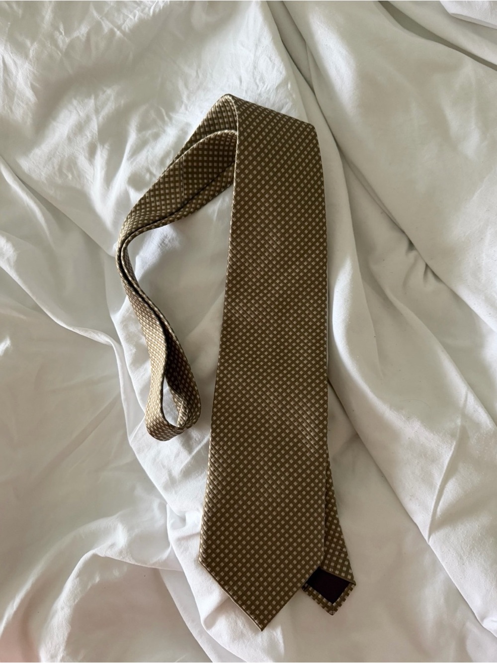 Andrew Scott Silk Brown Geometric Tie